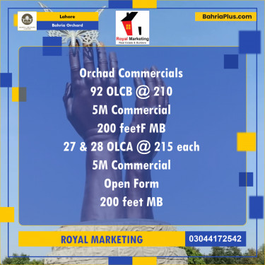 Commercial Plot for Sale in Bahria Orchard, Lahore - (BP-186121)