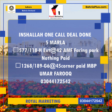 Residential Plot for Sale in Bahria Orchard, Lahore - (BP-186139)