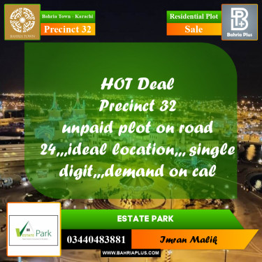 250 Sq. Yards Residential Plot for Sale in Precinct 32 -  Bahria Town, Karachi - (BP-186142)