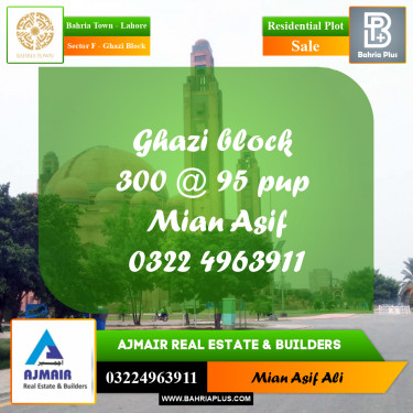 Residential Plot for Sale in Sector F - Ghazi Block -  Bahria Town, Lahore - (BP-186155)