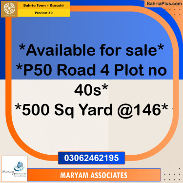 Residential Plot for Sale in Precinct 50 -  Bahria Town, Karachi - (BP-186186)