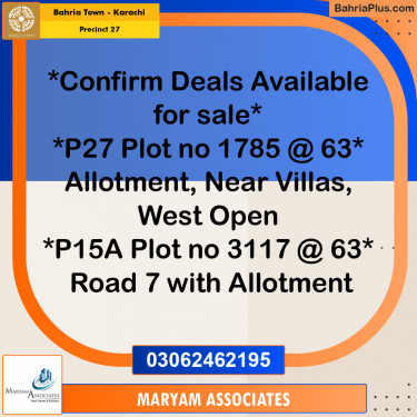 Residential Plot for Sale in Precinct 27 -  Bahria Town, Karachi - (BP-186188)