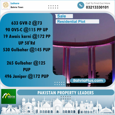 Residential Plot for Sale in Bahria Town, Lahore - (BP-186222)