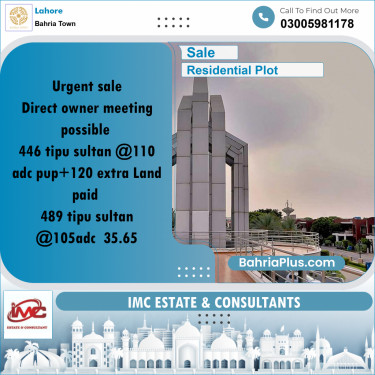 Residential Plot for Sale in Bahria Town, Lahore - (BP-186264)
