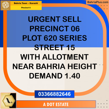 250 Sq. Yards Residential Plot for Sale in Precinct 6 -  Bahria Town, Karachi - (BP-186335)