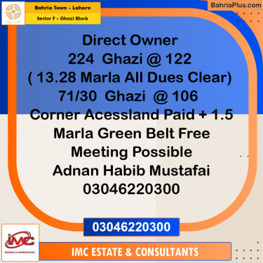 Residential Plot for Sale in Sector F - Ghazi Block -  Bahria Town, Lahore - (BP-186383)