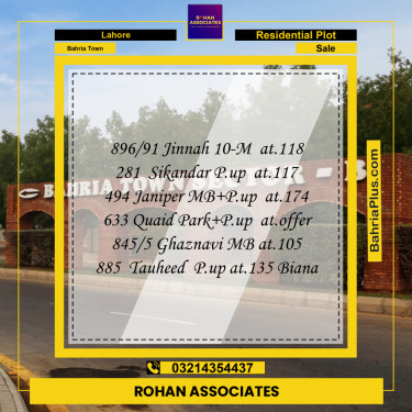 Residential Plot for Sale in Bahria Town, Lahore - (BP-186392)