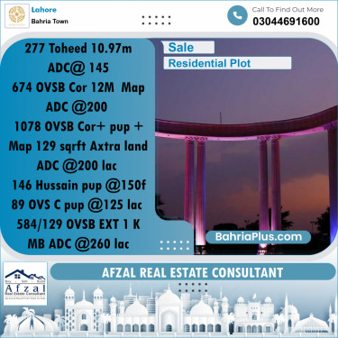 Residential Plot for Sale in Bahria Town, Lahore - (BP-186398)