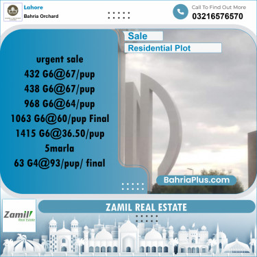 Residential Plot for Sale in Bahria Orchard, Lahore - (BP-186433)