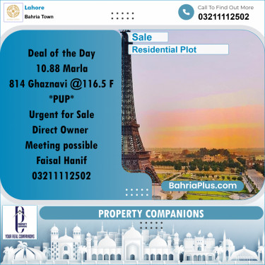 Residential Plot for Sale in Bahria Town, Lahore - (BP-186438)
