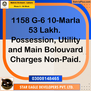 Residential Plot for Sale in Phase 4 - G6 Block -  Bahria Orchard, Lahore - (BP-186449)