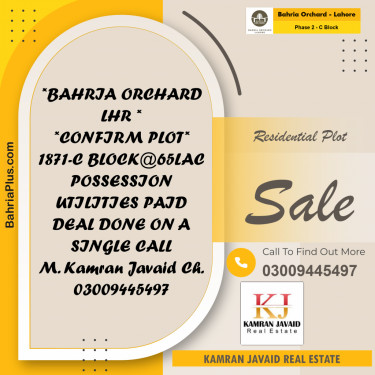 Residential Plot for Sale in Phase 2 - C Block -  Bahria Orchard, Lahore - (BP-186480)