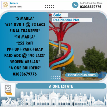 Residential Plot for Sale in Bahria Town, Lahore - (BP-186612)