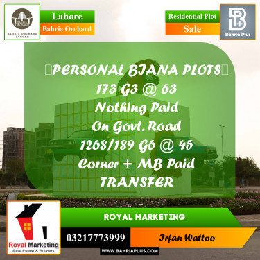 Residential Plot for Sale in Bahria Orchard, Lahore - (BP-186629)