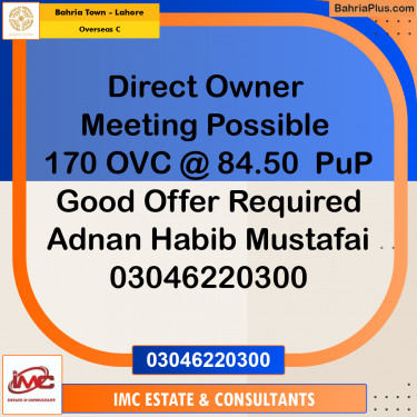 Residential Plot for Sale in Overseas C -  Bahria Town, Lahore - (BP-186659)