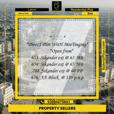 Residential Plot for Sale in Bahria Town, Lahore - (BP-186798)