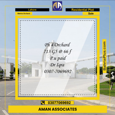 Residential Plot for Sale in Bahria Orchard, Lahore - (BP-186849)