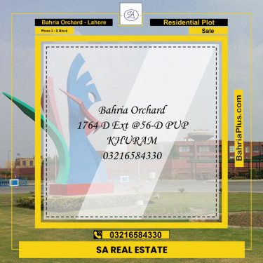 Residential Plot for Sale in Phase 2 - D Block -  Bahria Orchard, Lahore - (BP-186905)
