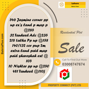 Residential Plot for Sale in Bahria Town, Lahore - (BP-186949)
