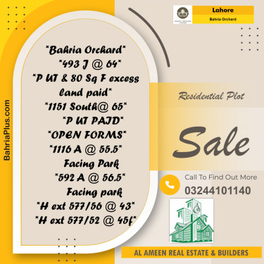Residential Plot for Sale in Bahria Orchard, Lahore - (BP-186971)