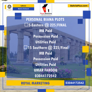 Residential Plot for Sale in Bahria Orchard, Lahore - (BP-186976)