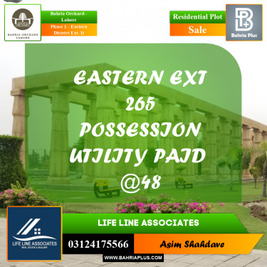 Residential Plot for Sale in Phase 1 - Eastern District Ext. II -  Bahria Orchard, Lahore - (BP-187004)