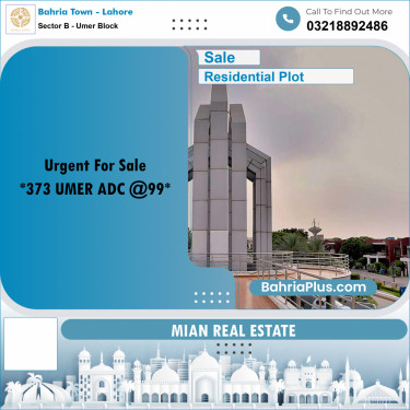 Residential Plot for Sale in Sector B - Umer Block -  Bahria Town, Lahore - (BP-187033)