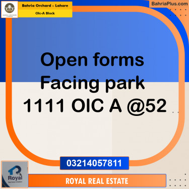 Residential Plot for Sale in OLC-A Block -  Bahria Orchard, Lahore - (BP-187063)