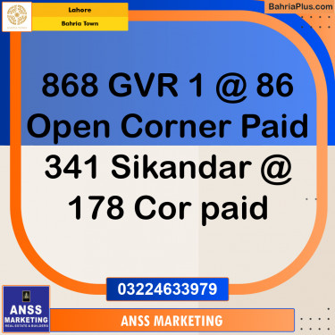 Residential Plot for Sale in Bahria Town, Lahore - (BP-187068)