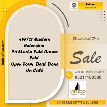 Residential Plot for Sale in Bahria Orchard, Lahore - (BP-187070)