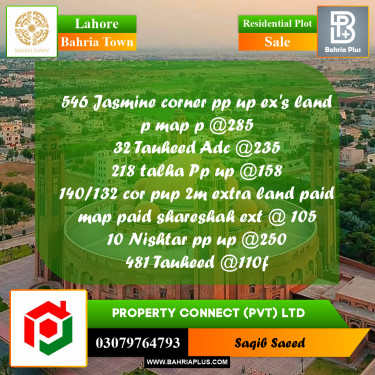 Residential Plot for Sale in Bahria Town, Lahore - (BP-187078)