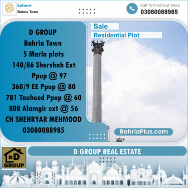 Residential Plot for Sale in Bahria Town, Lahore - (BP-187088)
