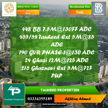 Residential Plot for Sale in Sector F - Ghaznavi Ext. Block -  Bahria Town, Lahore - (BP-187094)