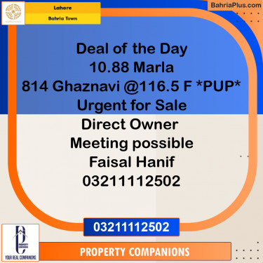 Residential Plot for Sale in Bahria Town, Lahore - (BP-187104)