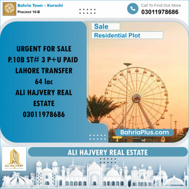 125 Sq. Yards Residential Plot for Sale in Precinct 10-B -  Bahria Town, Karachi - (BP-187107)