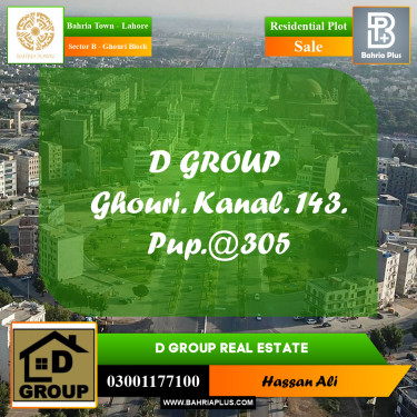 Residential Plot for Sale in Sector B - Ghouri Block -  Bahria Town, Lahore - (BP-187111)