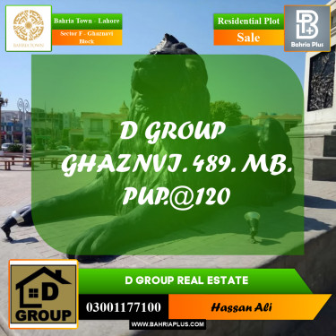 Residential Plot for Sale in Sector F - Ghaznavi Block -  Bahria Town, Lahore - (BP-187112)
