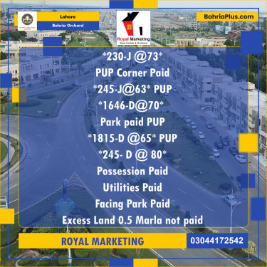 Residential Plot for Sale in Bahria Orchard, Lahore - (BP-187167)