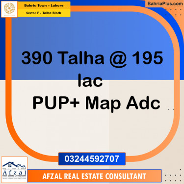Residential Plot for Sale in Sector F - Talha Block -  Bahria Town, Lahore - (BP-187186)