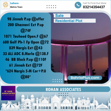 Residential Plot for Sale in Bahria Town, Lahore - (BP-187210)