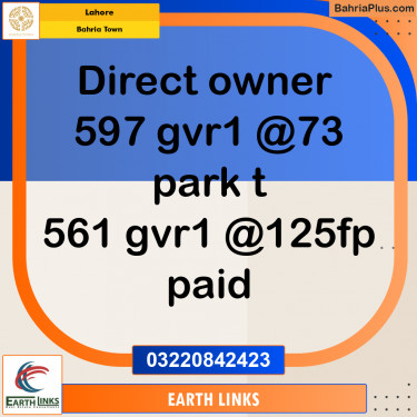 Residential Plot for Sale in Bahria Town, Lahore - (BP-187220)