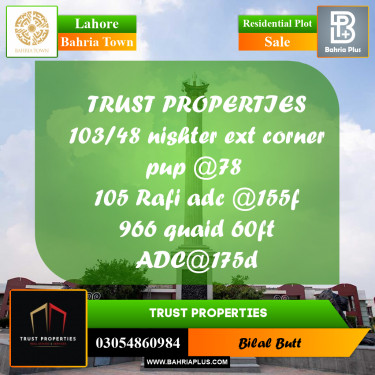 Residential Plot for Sale in Bahria Town, Lahore - (BP-187266)