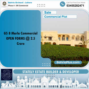 8 Marla Commercial Plot for Sale in Phase 4 - G5 Commercial -  Bahria Orchard, Lahore - (BP-187276)