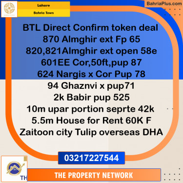 Residential Plot for Sale in Bahria Town, Lahore - (BP-187306)