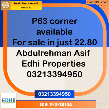 Residential Plot for Sale in Precinct 63 -  Bahria Town, Karachi - (BP-187307)