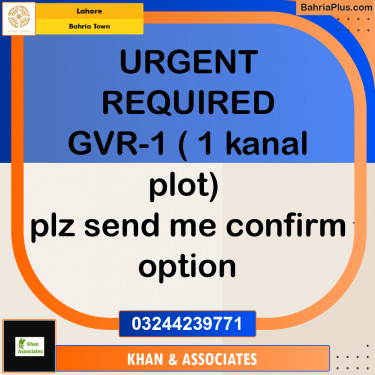 Residential Plot for Sale in Bahria Town, Lahore - (BP-187316)