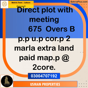 Residential Plot for Sale in Overseas B -  Bahria Town, Lahore - (BP-187340)