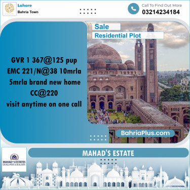 Residential Plot for Sale in Bahria Town, Lahore - (BP-187346)
