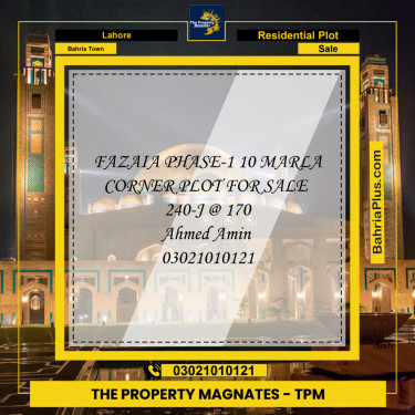 Residential Plot for Sale in Bahria Town, Lahore - (BP-187354)