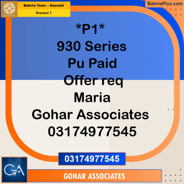 250 Sq. Yards Residential Plot for Sale in Precinct 1 -  Bahria Town, Karachi - (BP-187363)